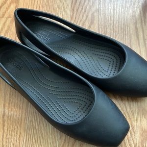 Black Croc Flats size 9